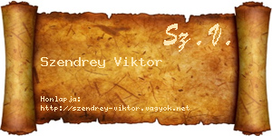 Szendrey Viktor névjegykártya